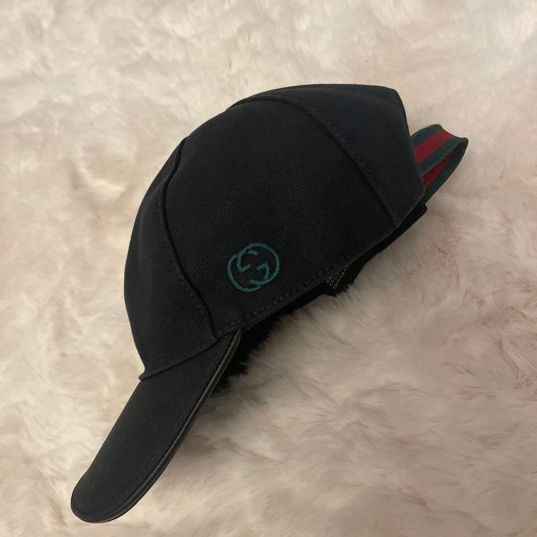 GUCCI グッチ　キャップ　ブラック　S 57cm