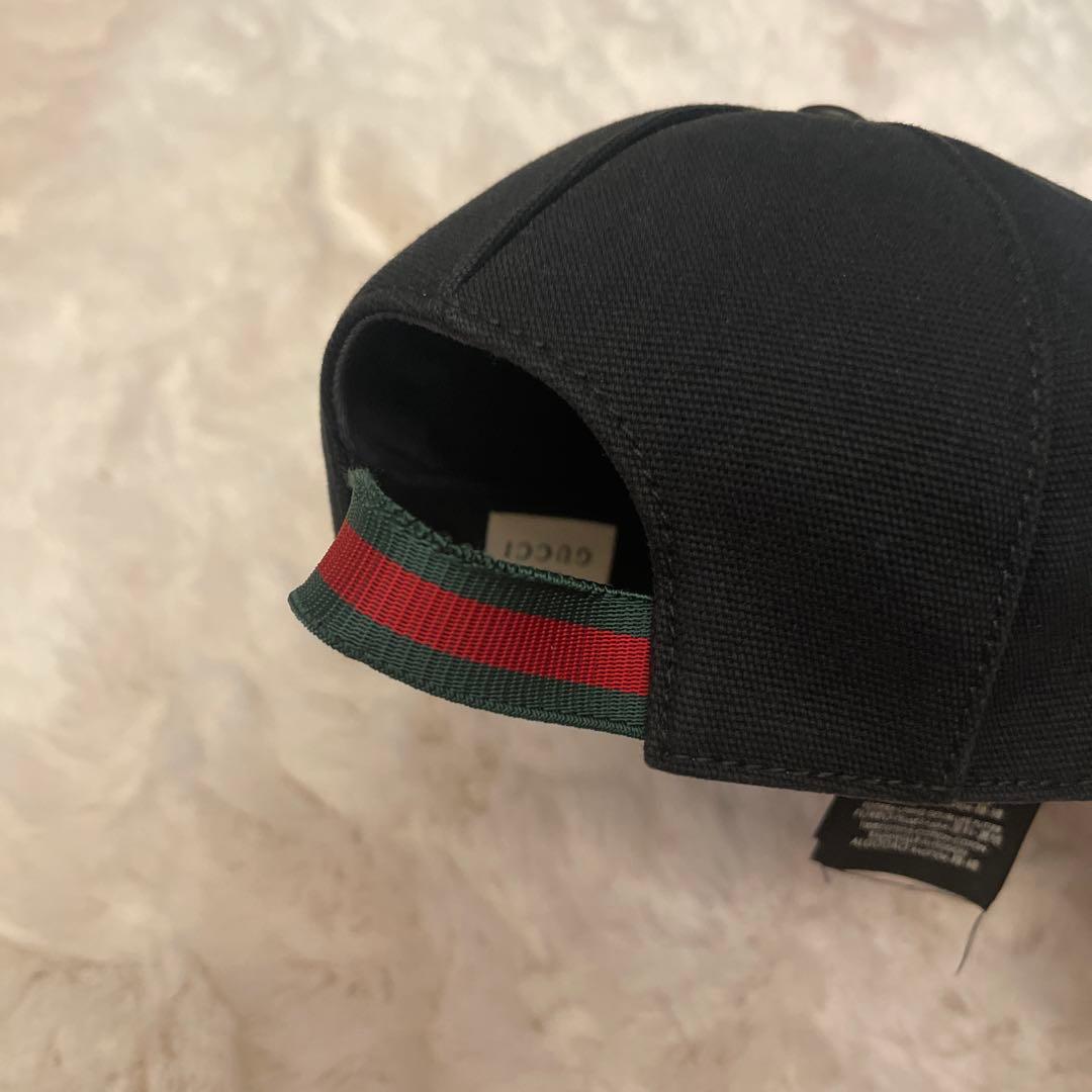 GUCCI グッチ　キャップ　ブラック　S 57cm