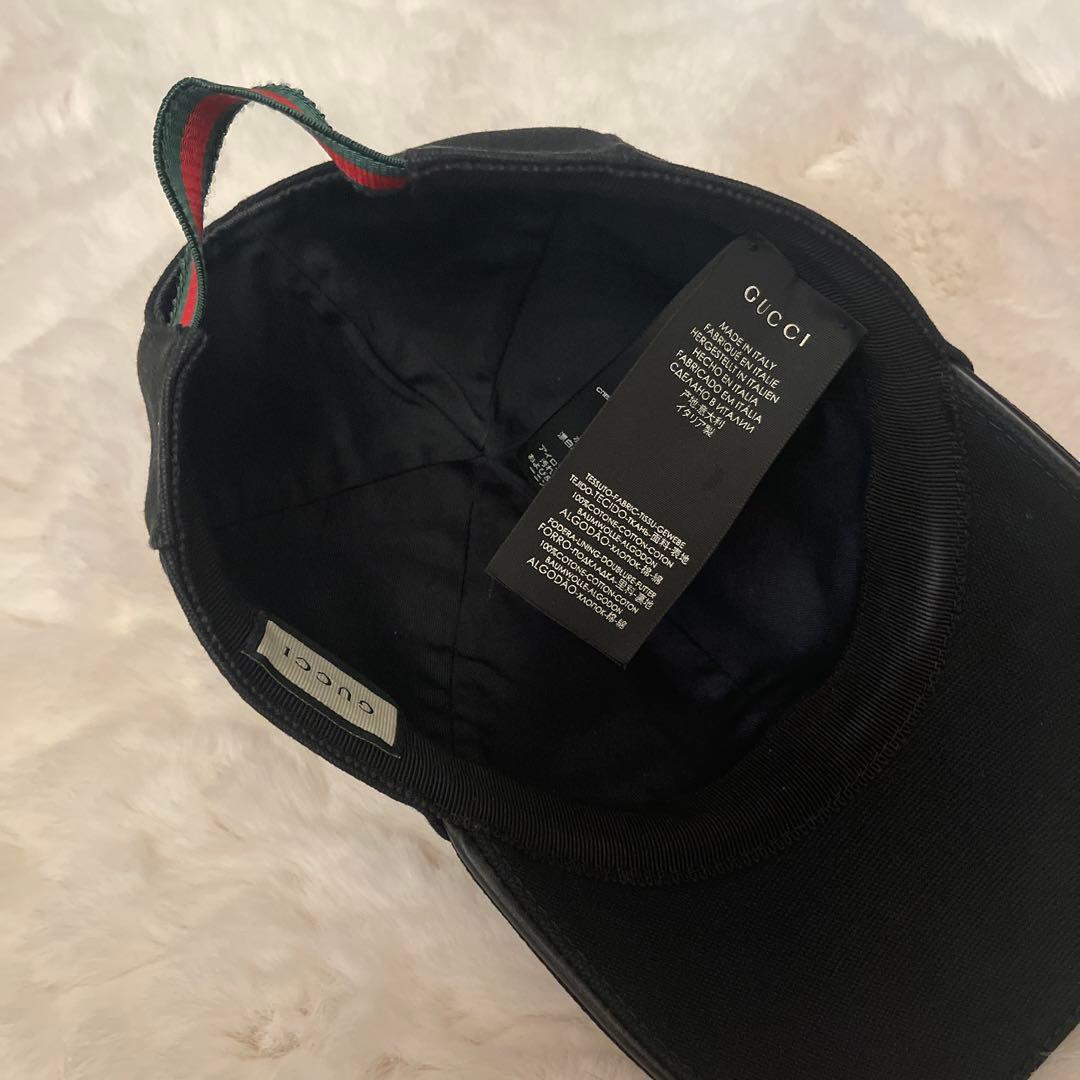 GUCCI グッチ　キャップ　ブラック　S 57cm