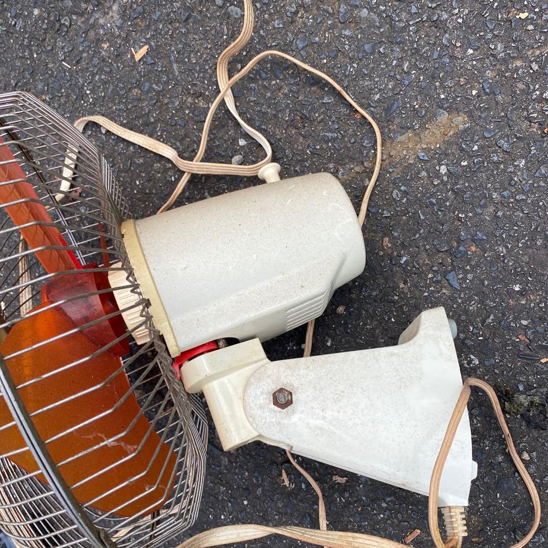 National 壁掛け扇風機 オレンジ色 リモコン付き　昭和レトロポップ