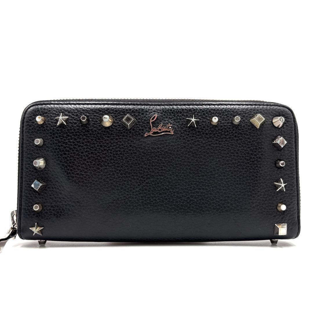 【正規品】クリスチャンルブタン 長財布 パネトーネ ロゴ スタッズ ラウンド 黒