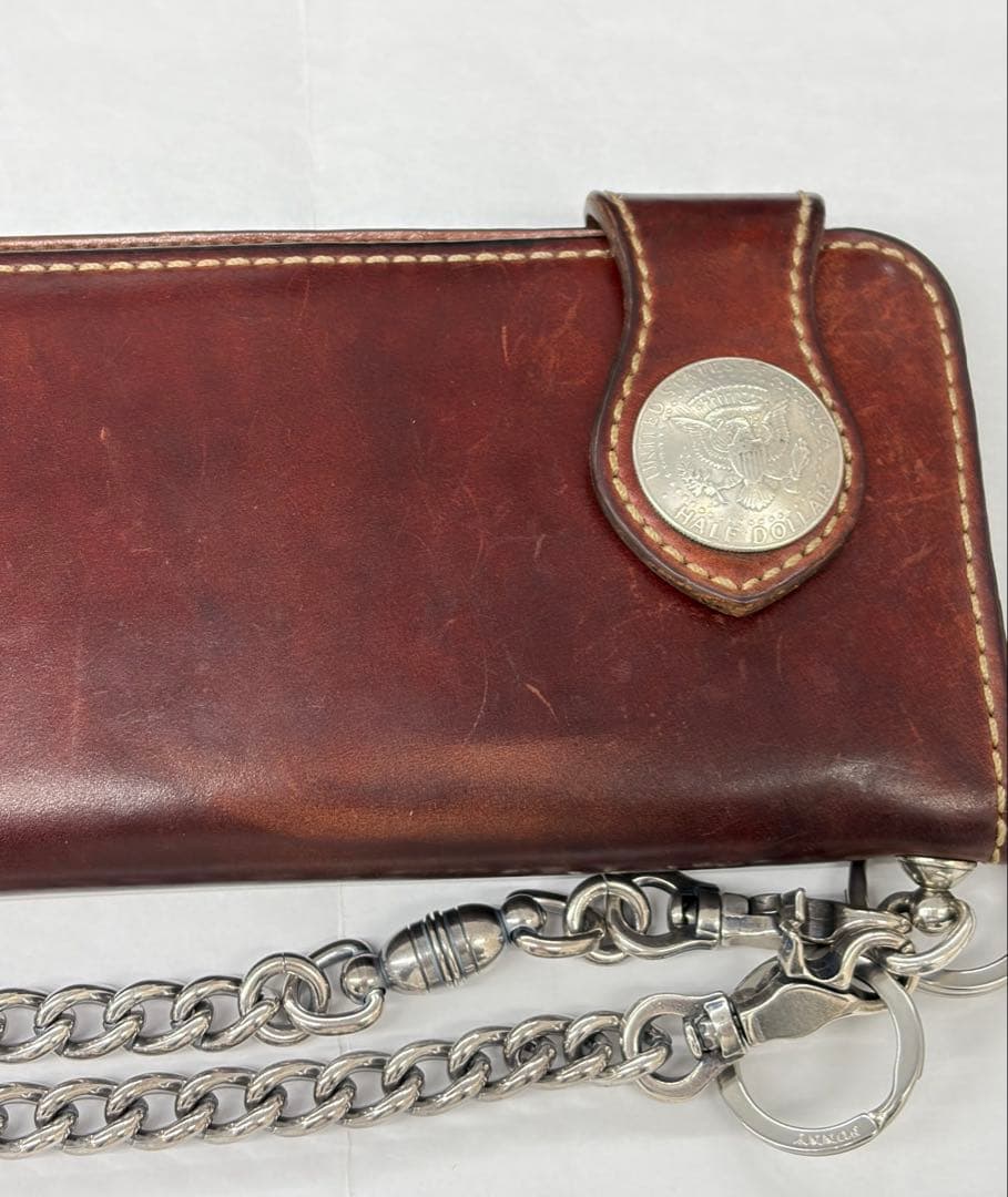 み*Ｇ様 FUNNY バイカーズウォレット　レザー長財布　ブラウン系　ファニー