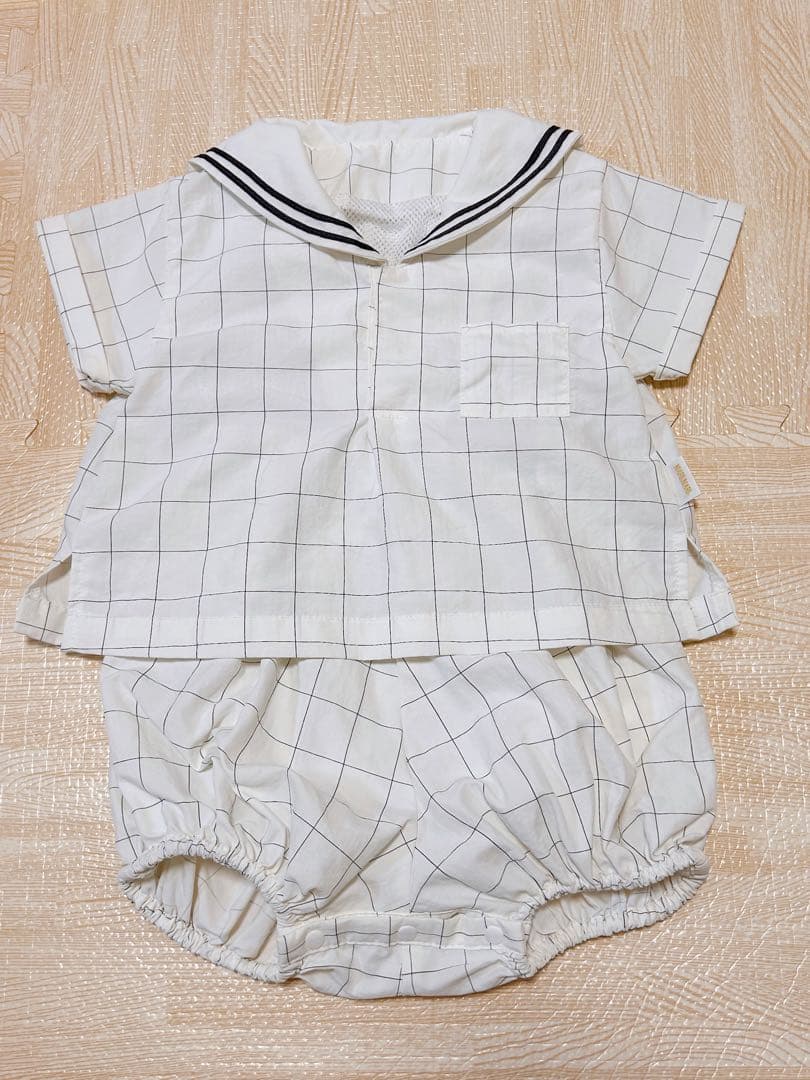 MARLMARL マールマール パドルロンパース グラフホワイト 80