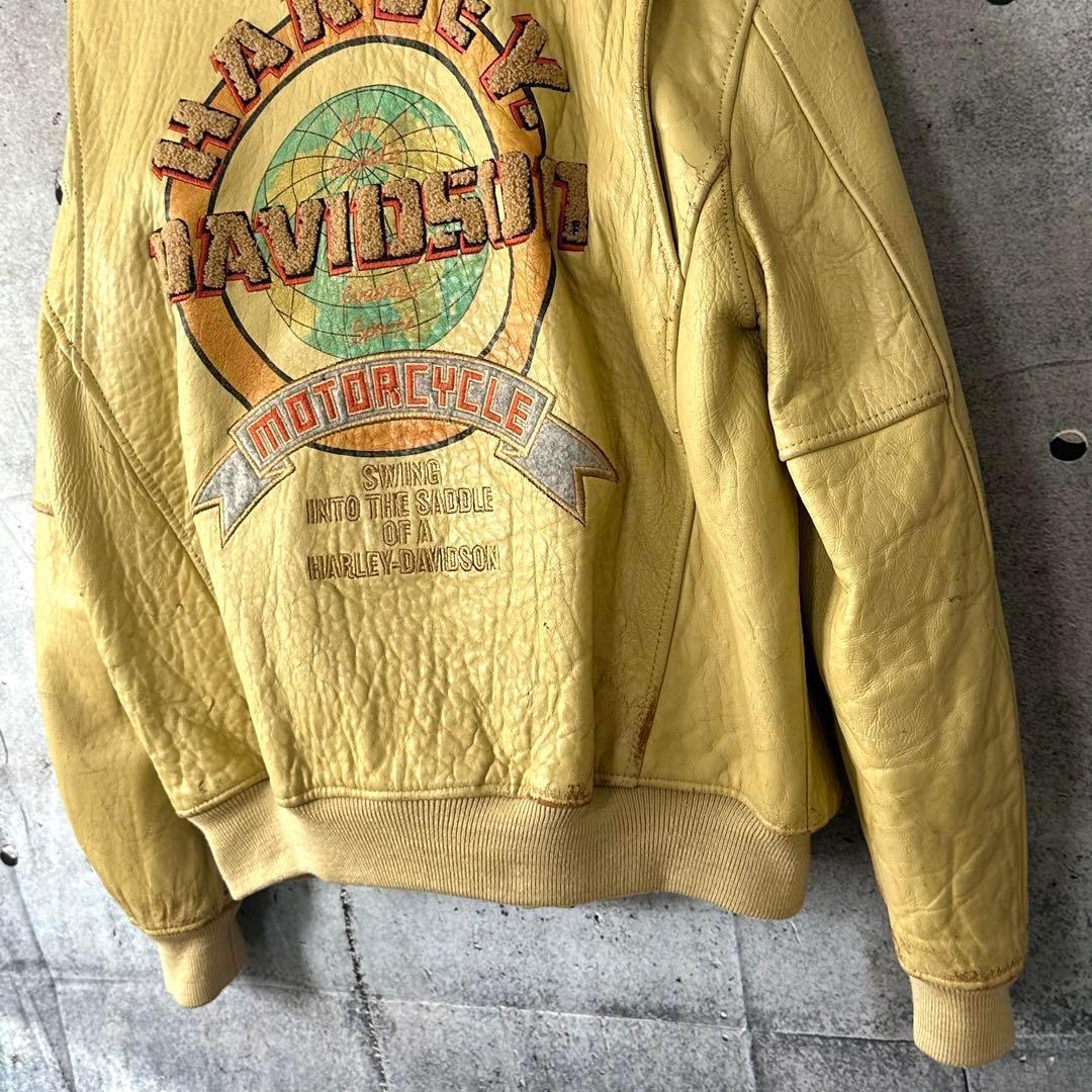 ⭐️90s⭐️ HARLEY DAVIDSON シングルライダースジャケット　羊