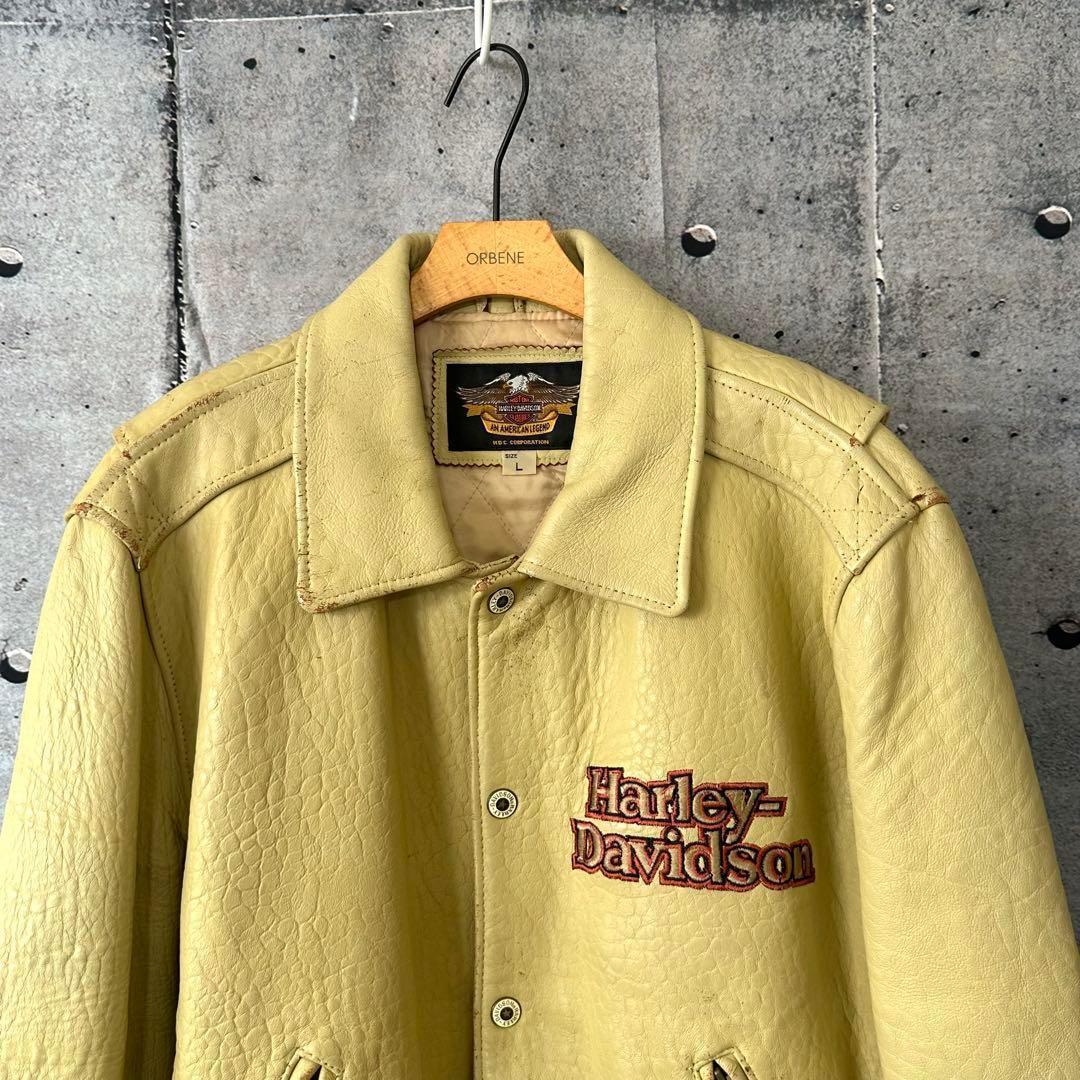 ⭐️90s⭐️ HARLEY DAVIDSON シングルライダースジャケット　羊
