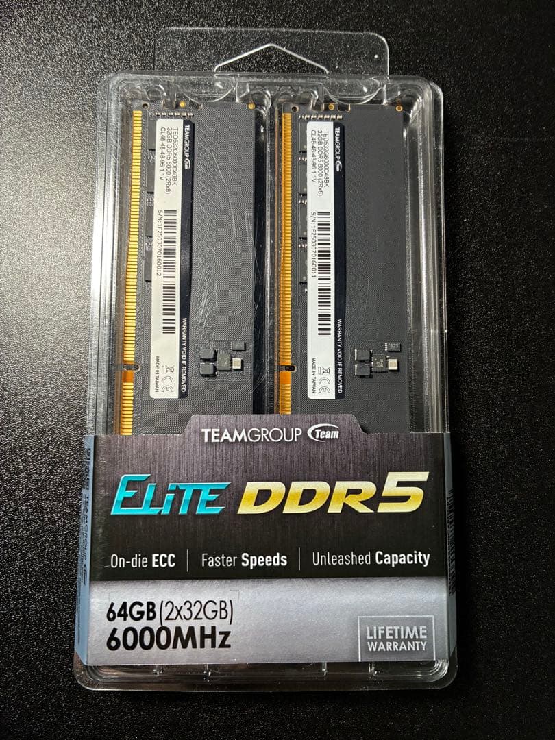 【新品未開封】TEAMGROUP DDR5 64GB (32x2)6000MHz