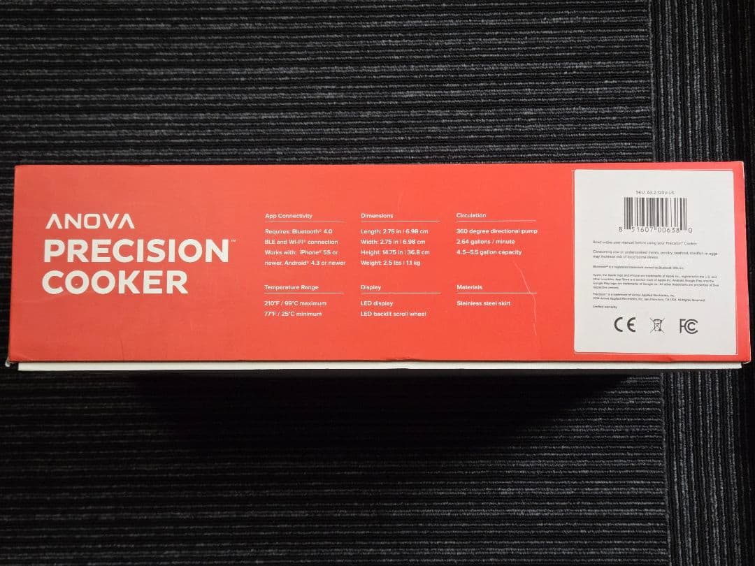 【美品】アノーバ Anova 低温調理器 900W Wi-Fi