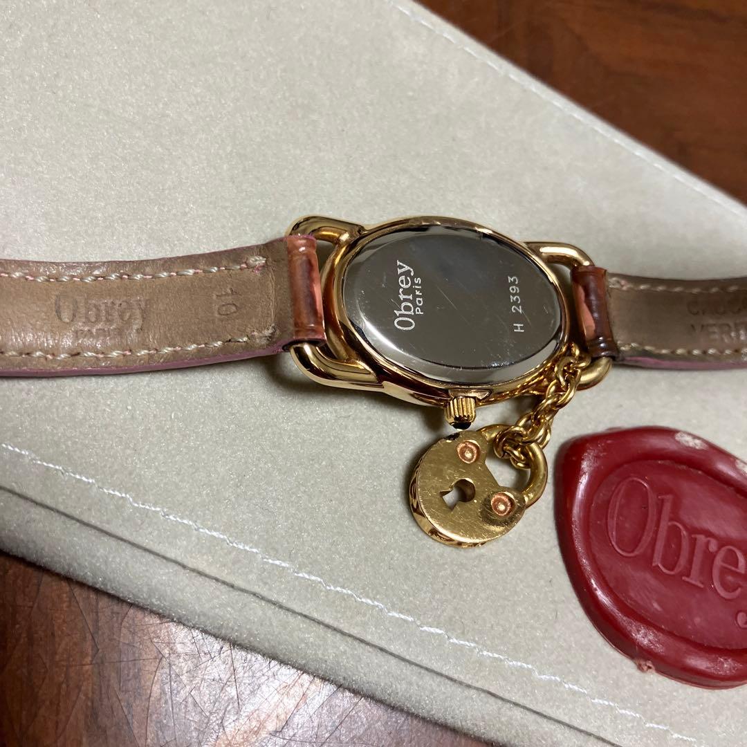 稼動中！Obray腕時計 チャーム付 ヴェルメイユ アラビア文字 シルバー 純正