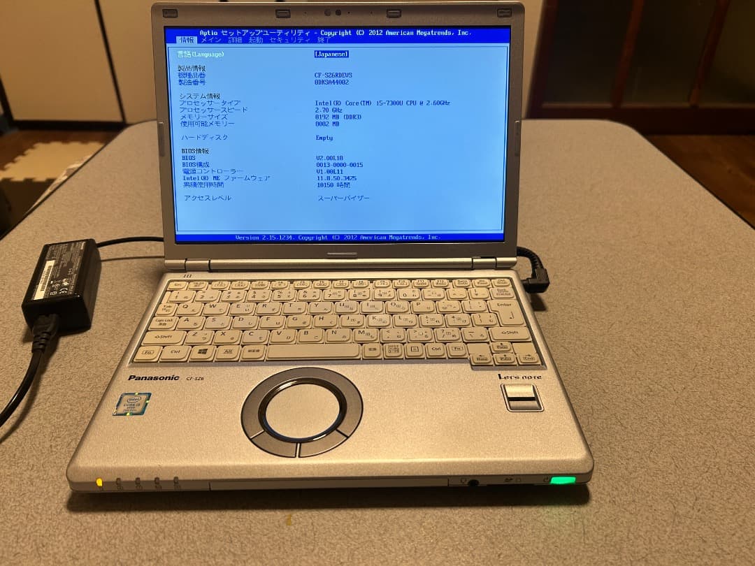 【ジャンク】Panasonic CF-SZ6【ストレージなし】