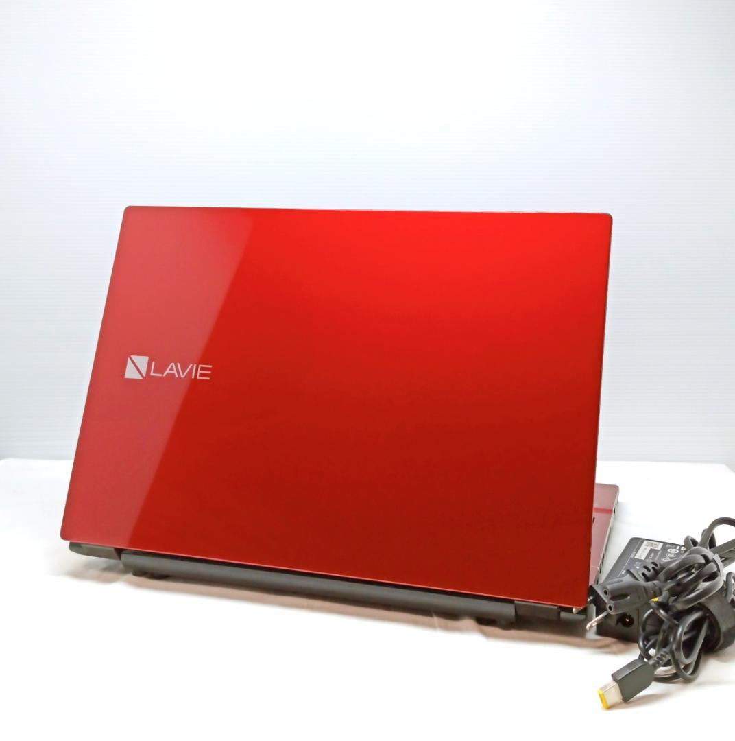 【美品】NECノートパソコン✨人気色レッド✨8G✨快適SSD✨カメラ付