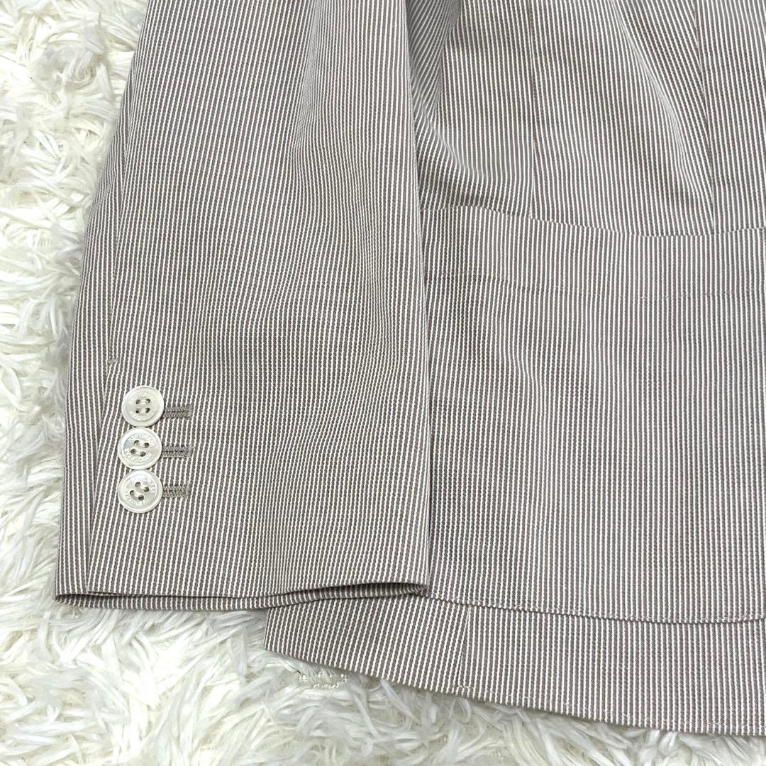 ニューヨーカー　パンツスーツ　シアサッカ　リネン混　ウォッシャブル　伸縮性　XL