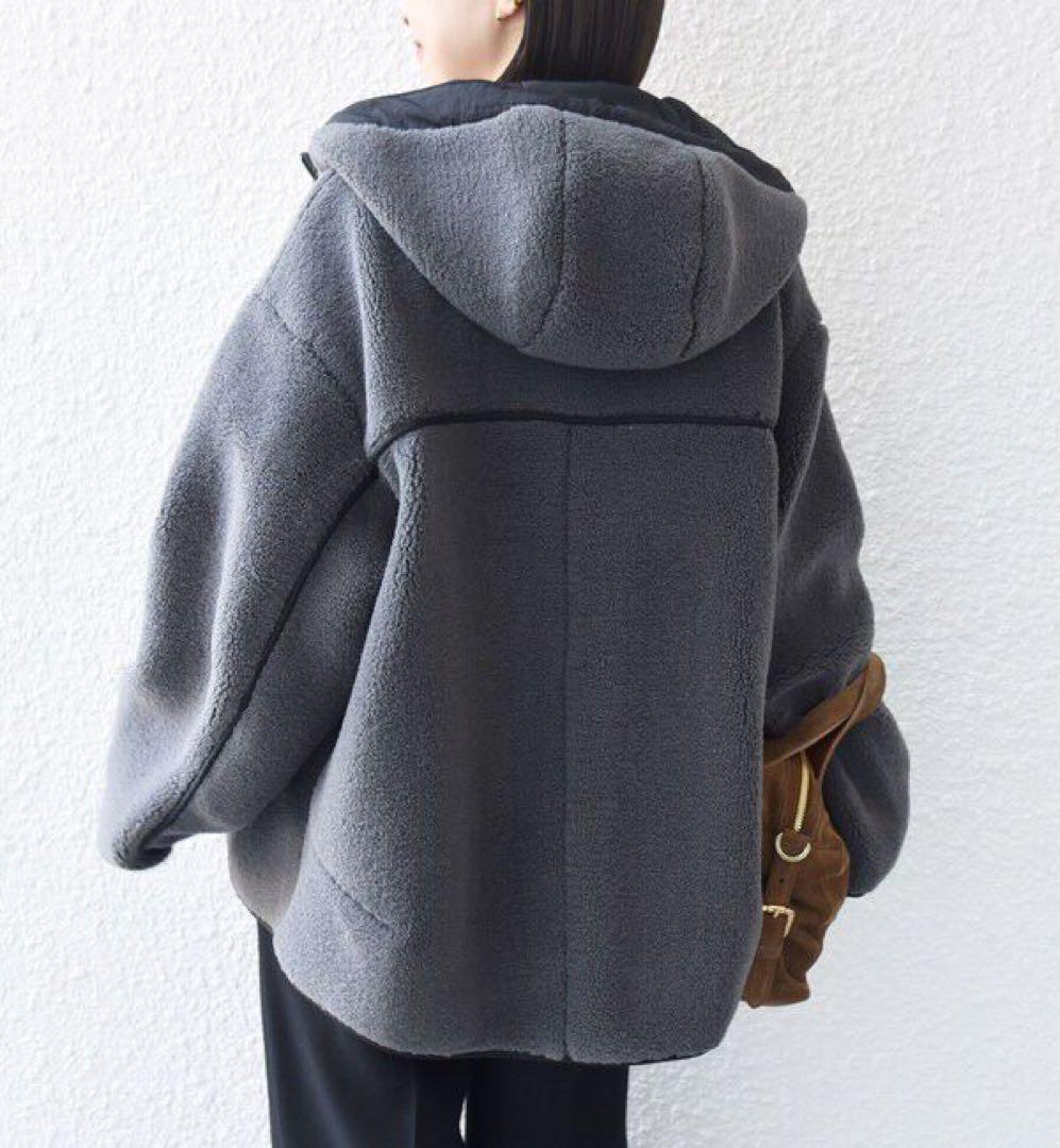 即発送★SHIPS for women【WEB限定】ボア 配色 フード ブルゾン