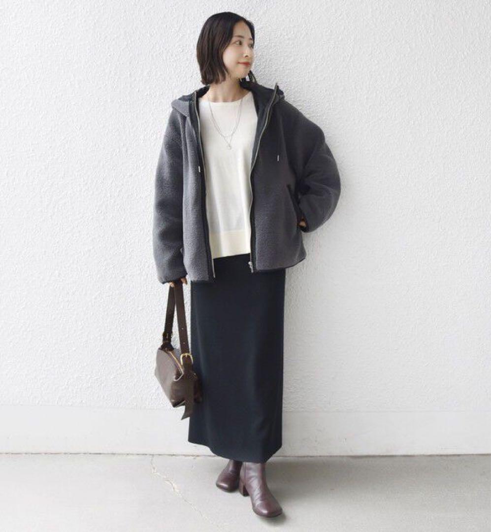 即発送★SHIPS for women【WEB限定】ボア 配色 フード ブルゾン