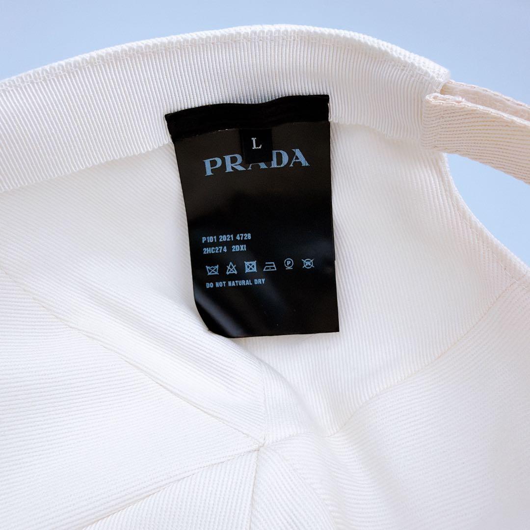 極美品✨PRADA プラダ キャップ 三角ロゴ 白