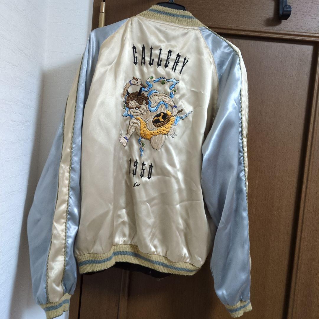 G1950×fragment ブラックリバーシブル スカジャン 刺繍デザイン　M