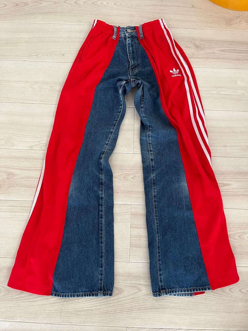 リメイク　古着　adidas GUESS bonnieux リメイクパンツ