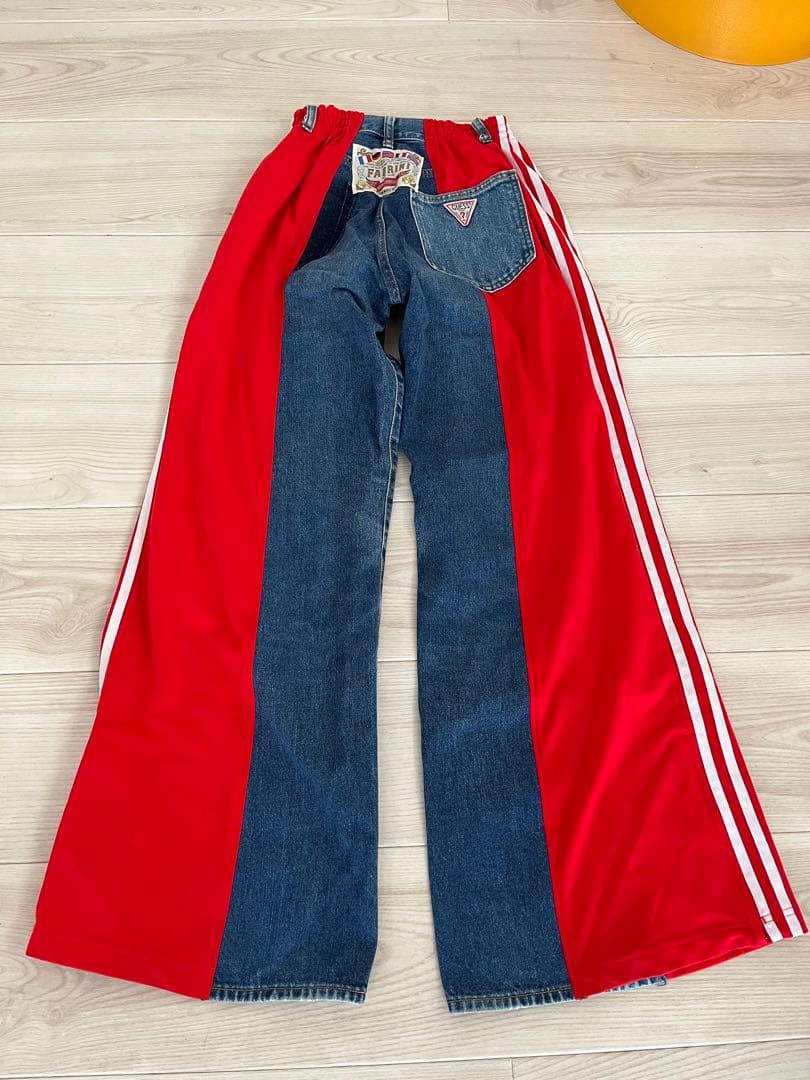 リメイク　古着　adidas GUESS bonnieux リメイクパンツ