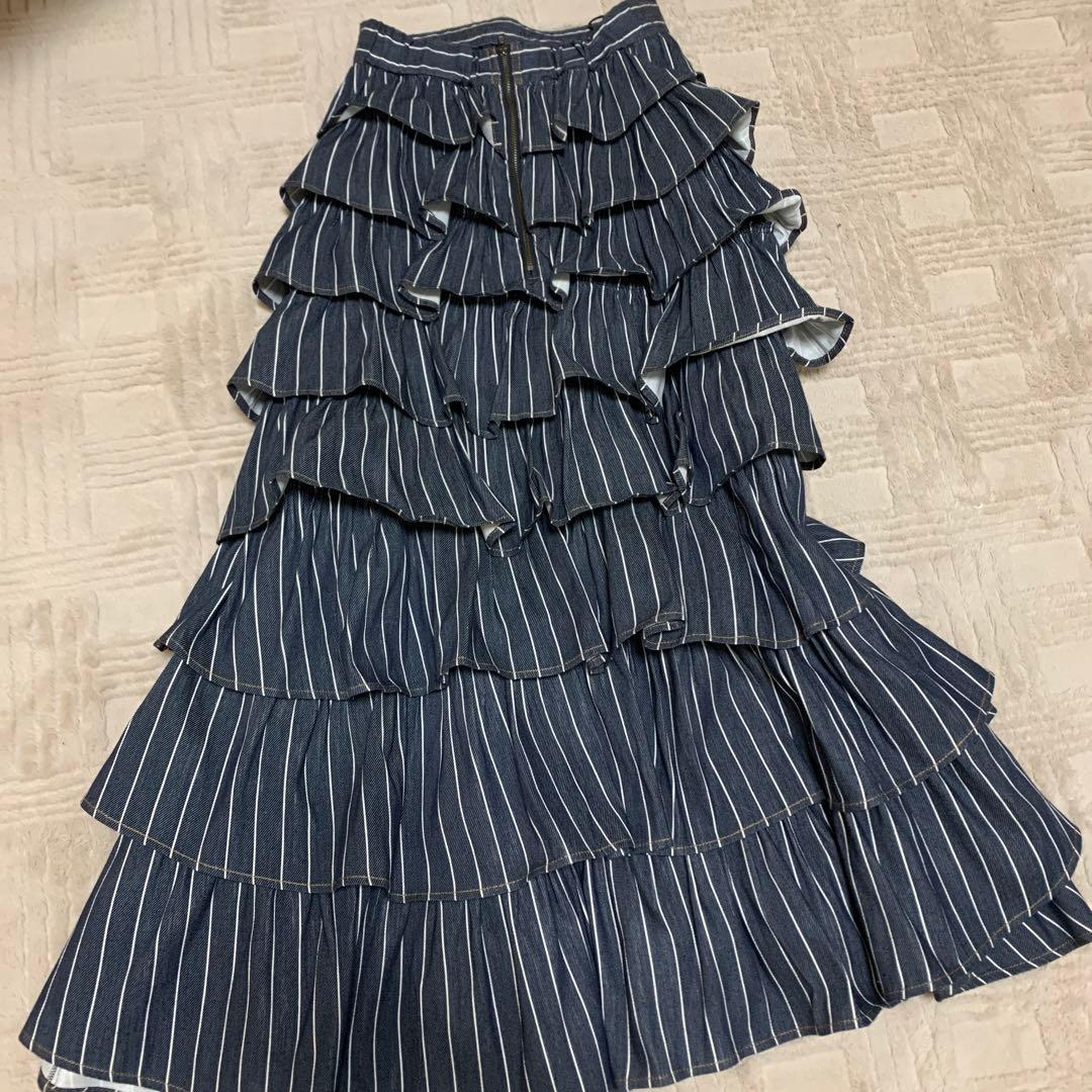 ダブスタ☆ストライプロングスカート