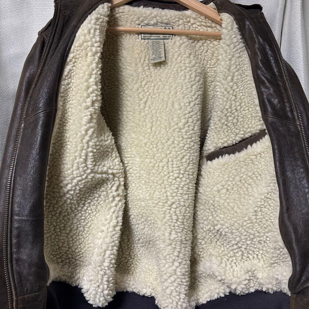 L.L.Bean レザーフライトジャケット 襟ボア G-1型　MからL相当