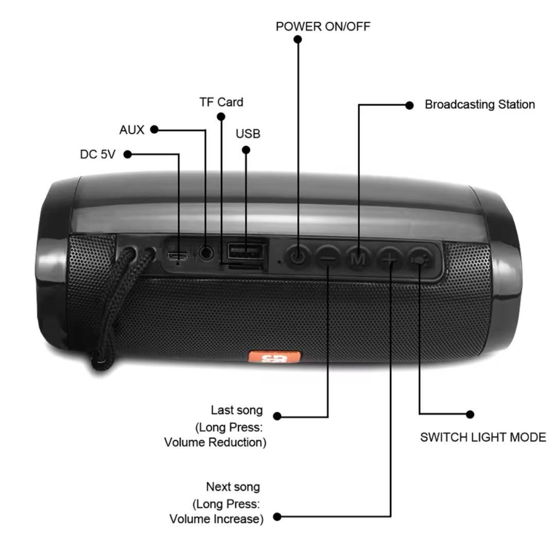 T&G ワイヤレススピーカー LEDライト付き