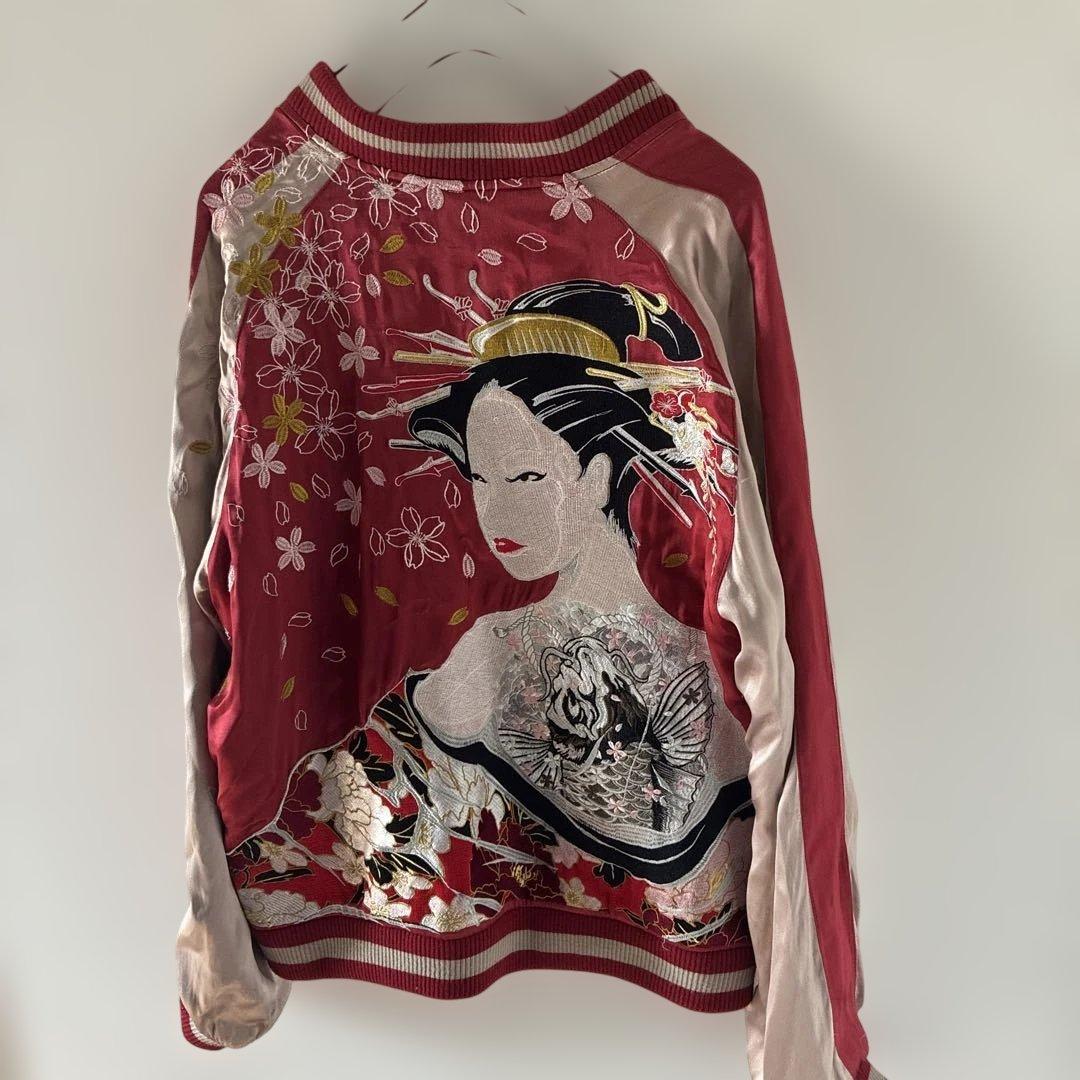 激レア90sJapanArtVintage花魁ビンテージヴィンテージスカジャンL