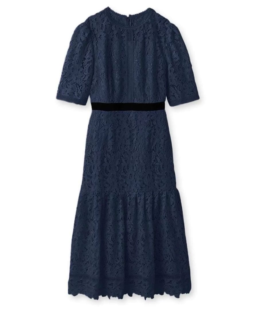 CELFORD レースワンピース　38 ネイビー