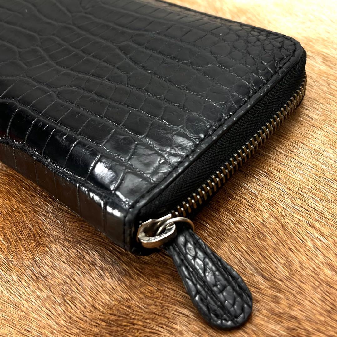 美品 JRA 定11万 最高峰 クロコダイル ポロサス センターセレクト 長財布