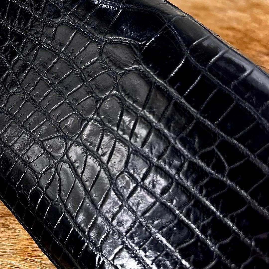 美品 JRA 定11万 最高峰 クロコダイル ポロサス センターセレクト 長財布