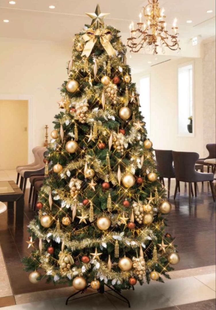 コンチネンタルクリスマスツリーセット　ゴールド　 180cm