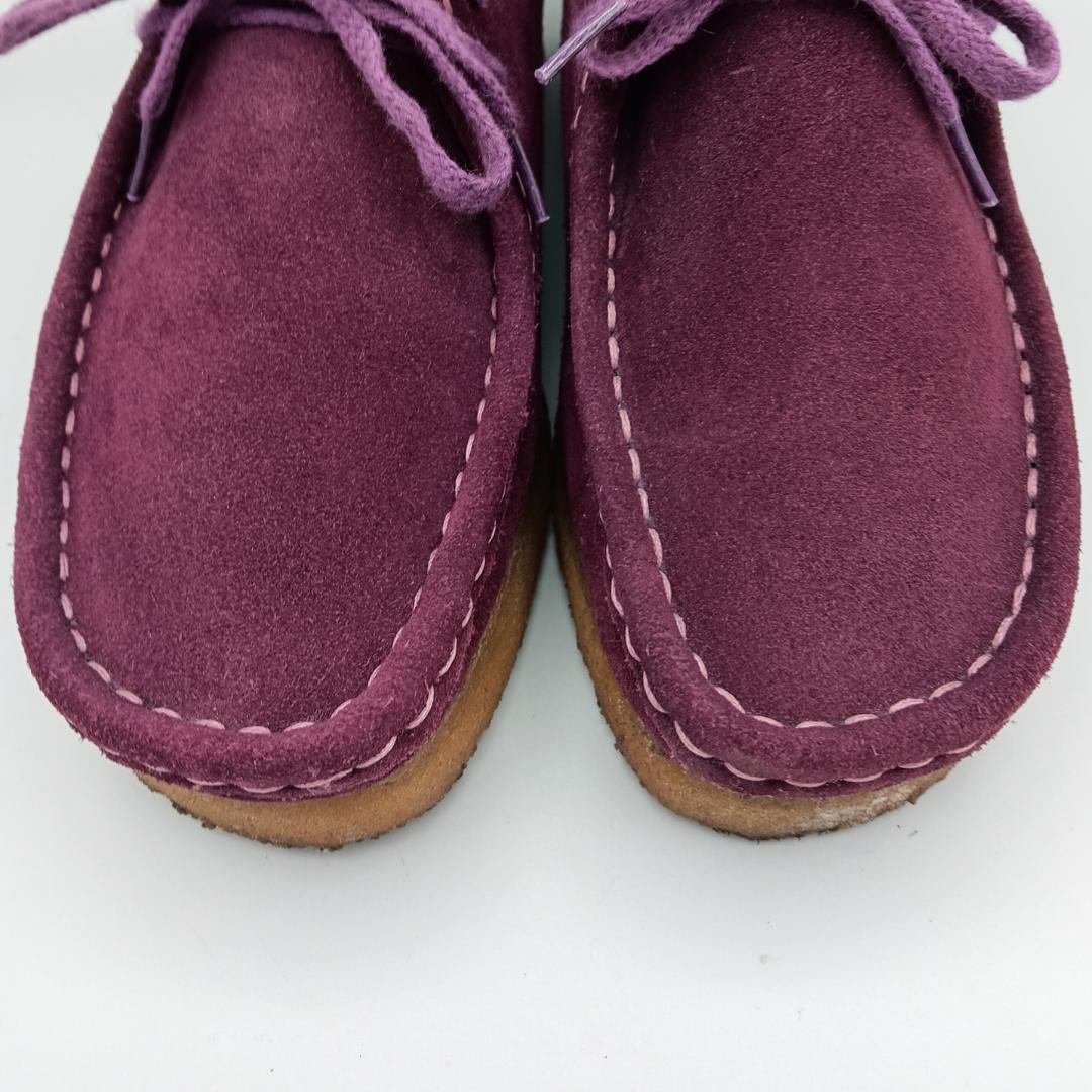 【美品】Clarks クラークス ワラビー スエード モカシン 紫 23.0㎝