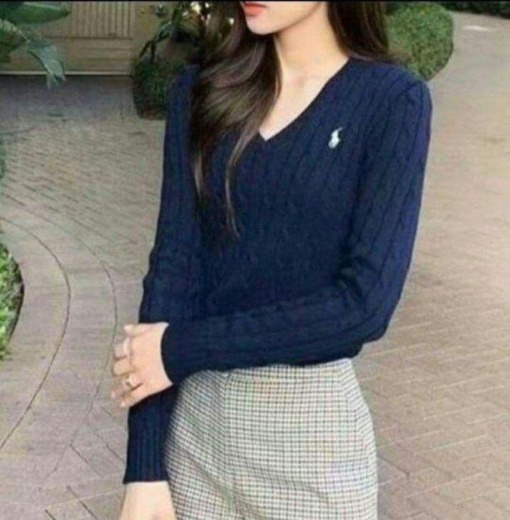 【試着のみ】ラルフローレン大人気Vネックケーブルニットセーター現行品