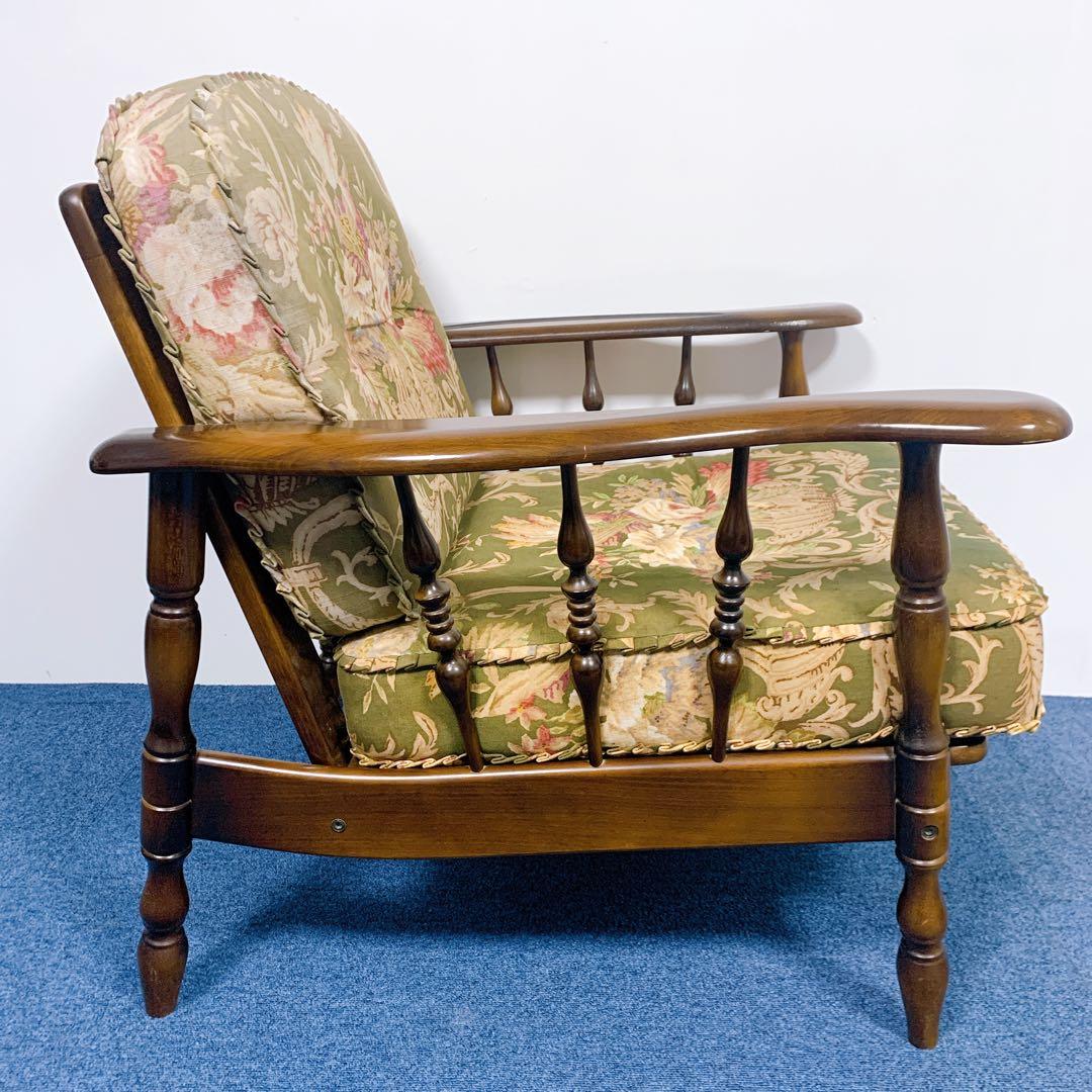 【稀少】karimoku カリモク アームチェア コロニアル フリージアグリーン