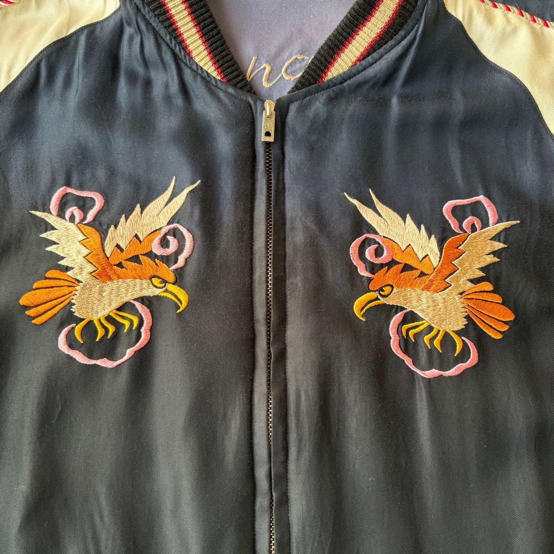 美品 テーラー東洋 EAGLE×JAPAN MAP スカジャン TT14896