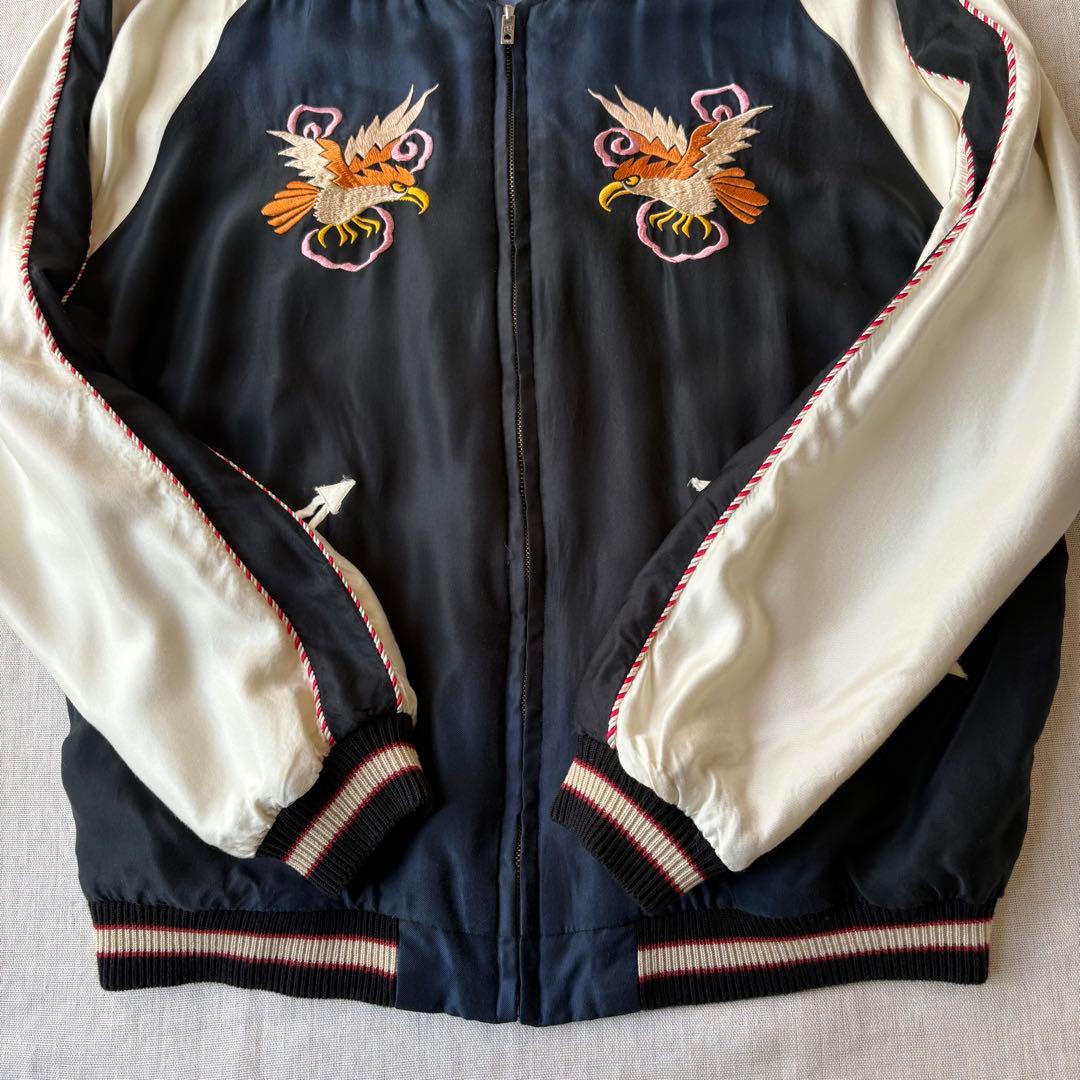 美品 テーラー東洋 EAGLE×JAPAN MAP スカジャン TT14896