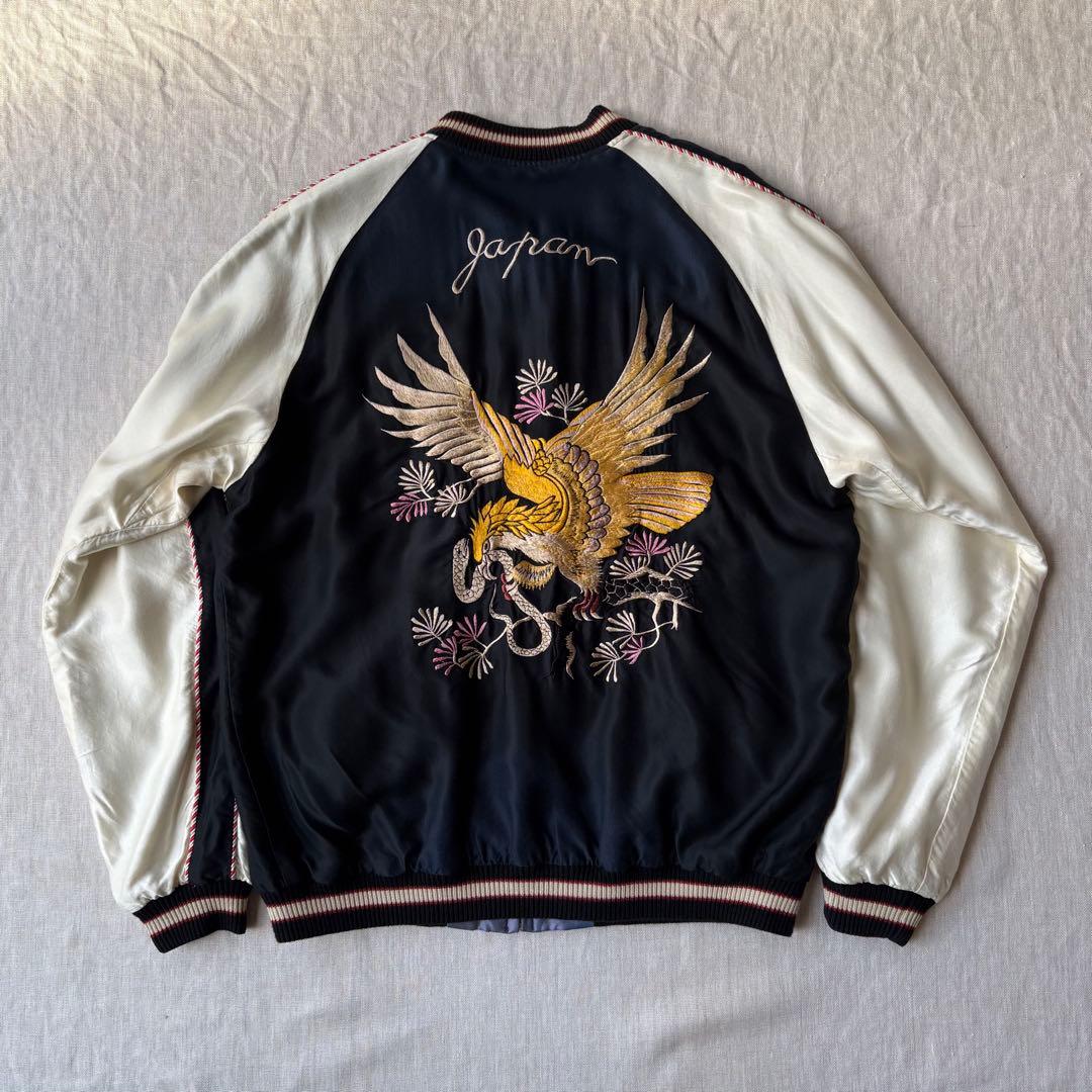 美品 テーラー東洋 EAGLE×JAPAN MAP スカジャン TT14896