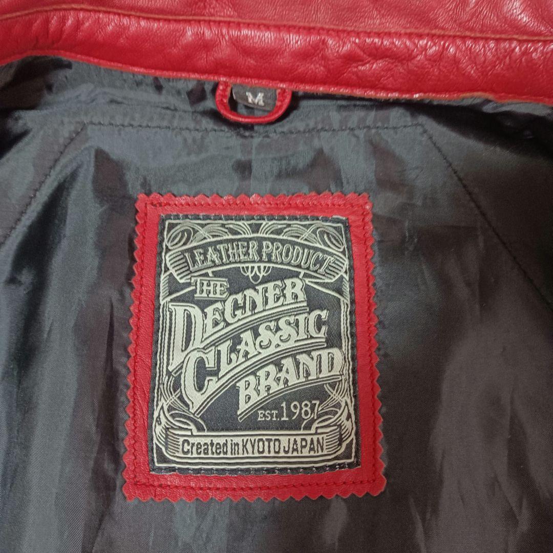 【激シブ！】デグナー　シングルライダース　レッド　ラムレザー　M