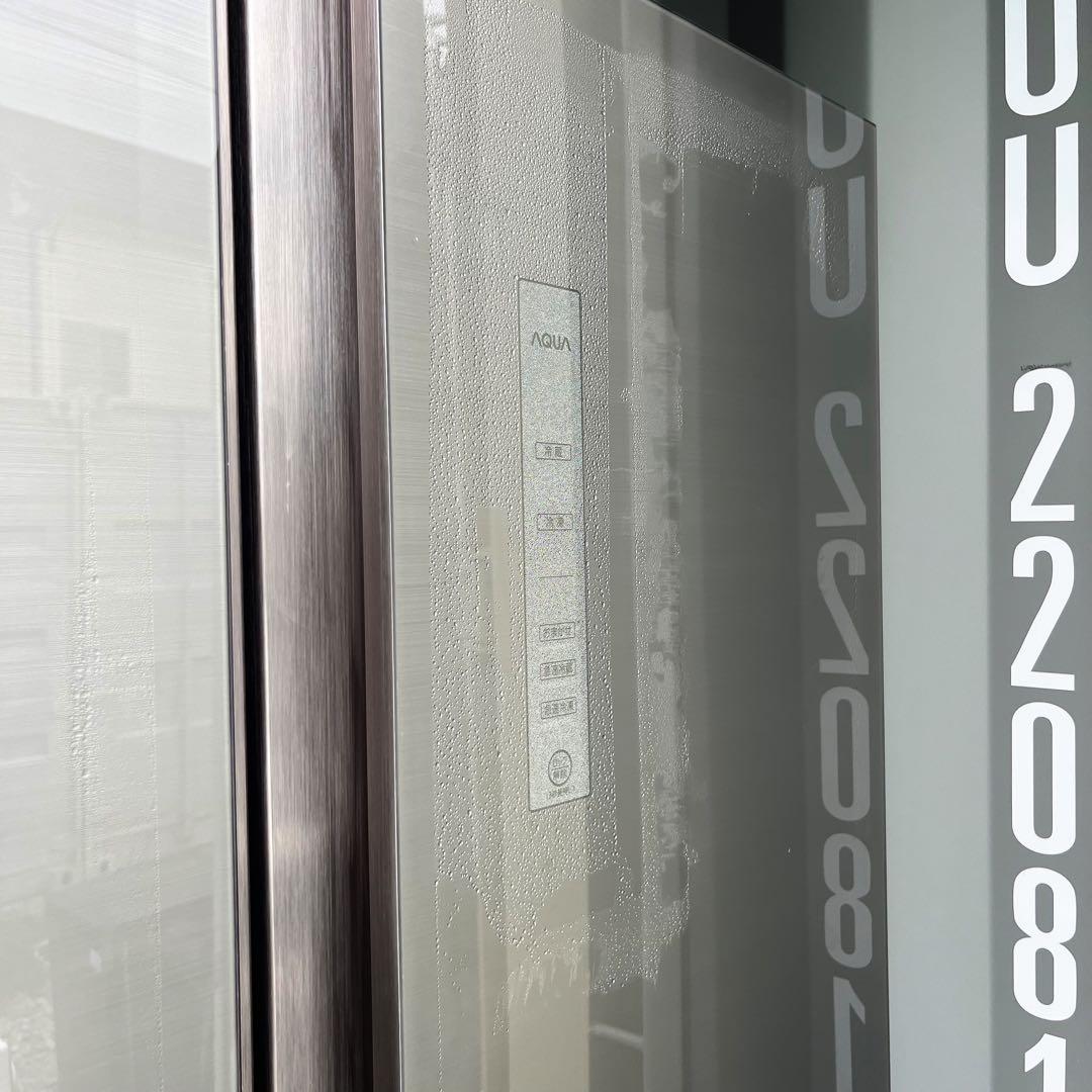 17取付無料！AQUAスタイリッシュシルバーパノラマオープン 449L大型冷蔵庫