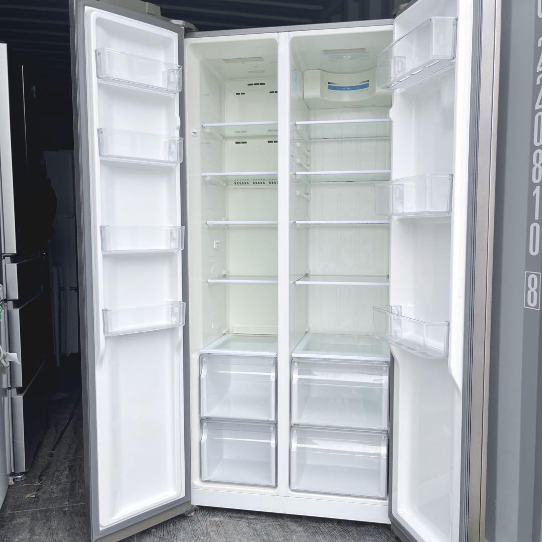 17取付無料！AQUAスタイリッシュシルバーパノラマオープン 449L大型冷蔵庫