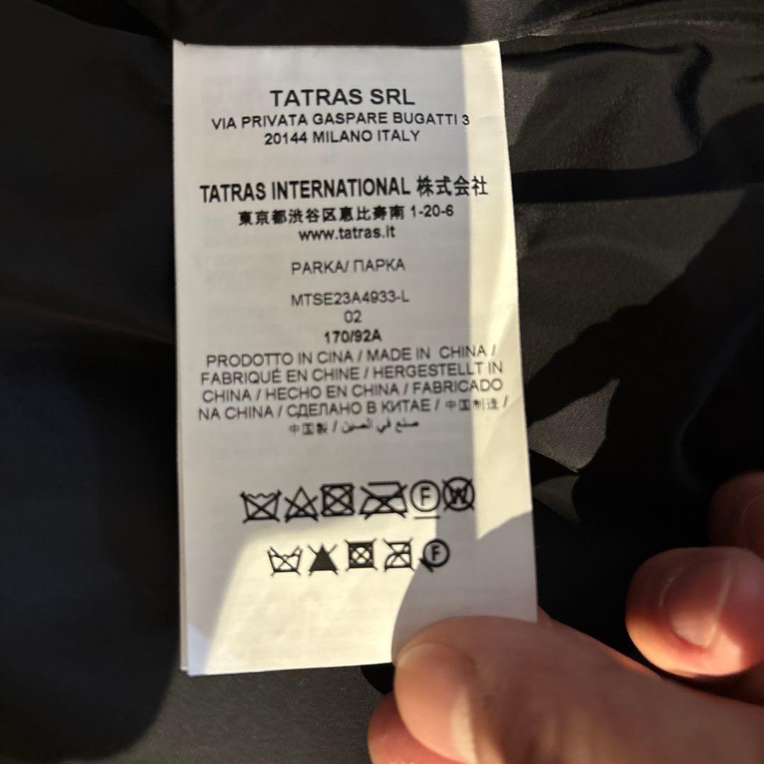 nao1120 TATRAS フード付き黒ファーコート