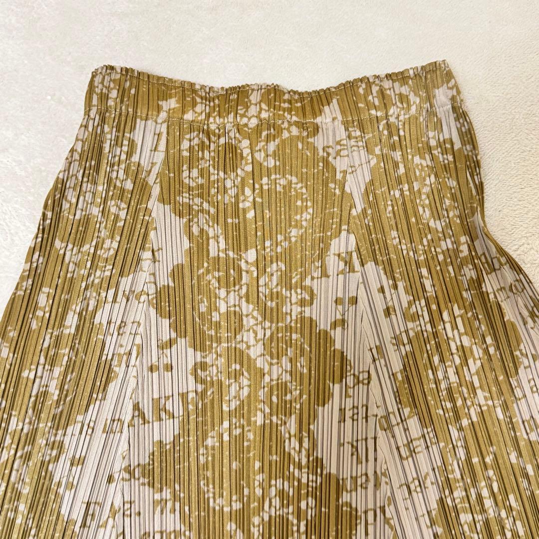 極美品✨PLEATS PLEASE レシピ柄　マキシ丈　フレア　プリーツ