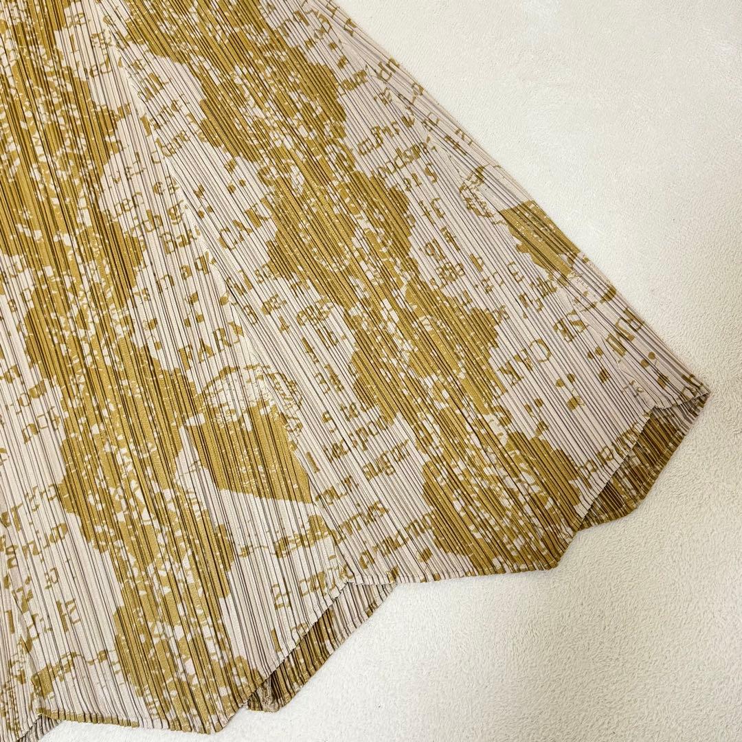 極美品✨PLEATS PLEASE レシピ柄　マキシ丈　フレア　プリーツ