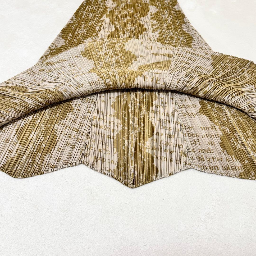 極美品✨PLEATS PLEASE レシピ柄　マキシ丈　フレア　プリーツ