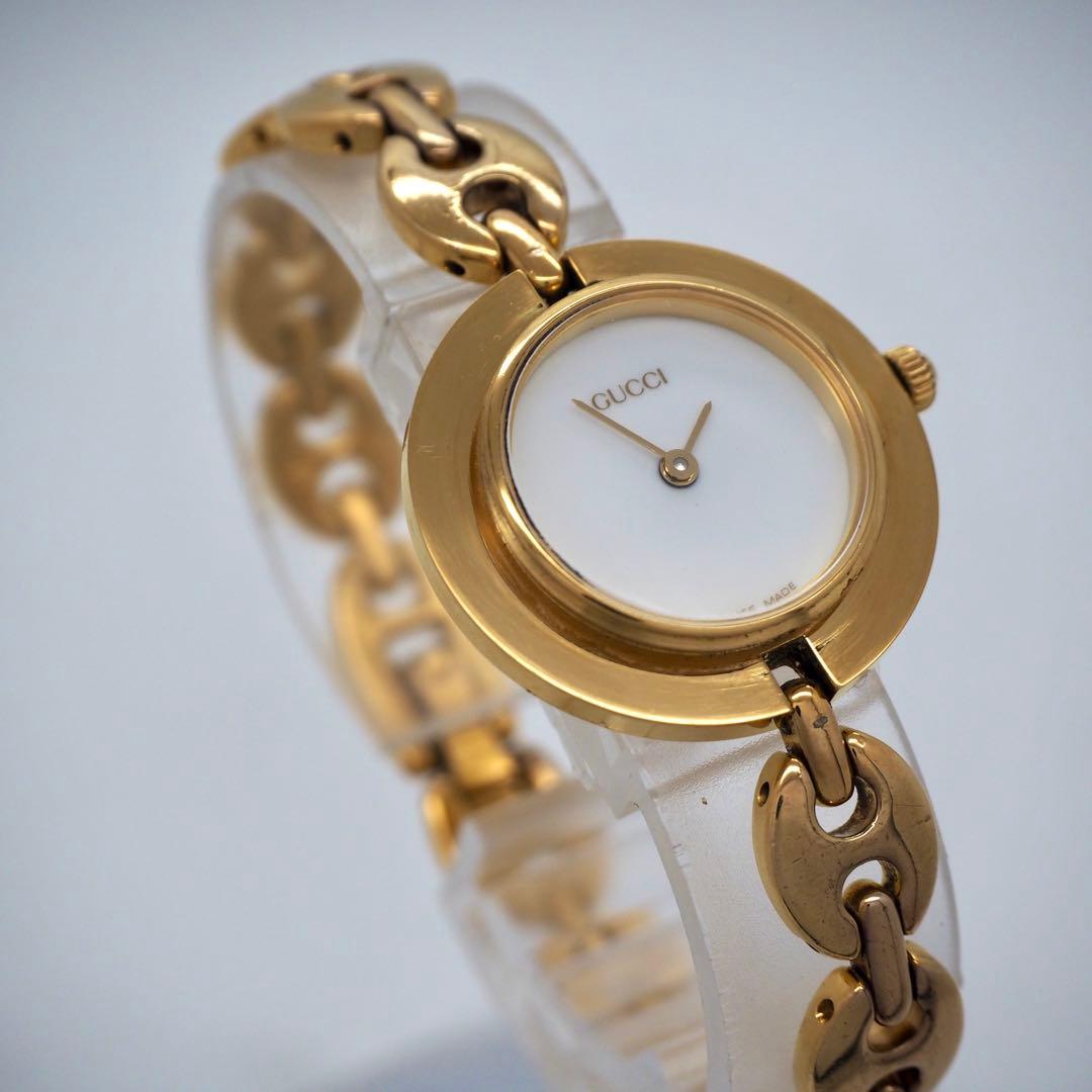242 稼働【美品】GUCCI 時計　箱付き チェンジベゼル　6色　ゴールド