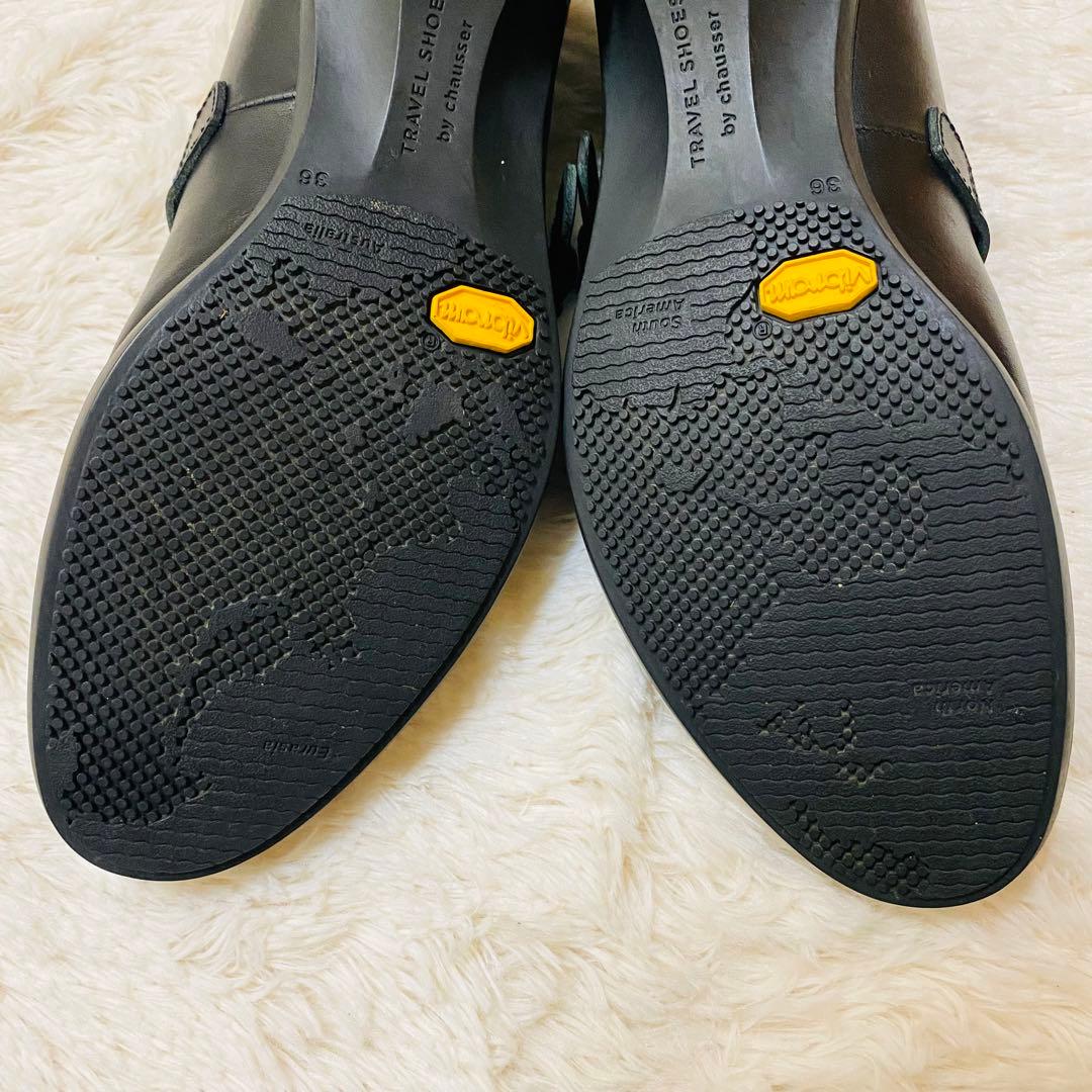 未使用級！chausser トラベルシューズ バイ ショセ　本革　パンプス
