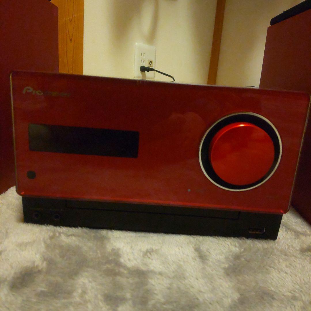 Pioneer ミニコンポ 赤 リモコン付き　CM32