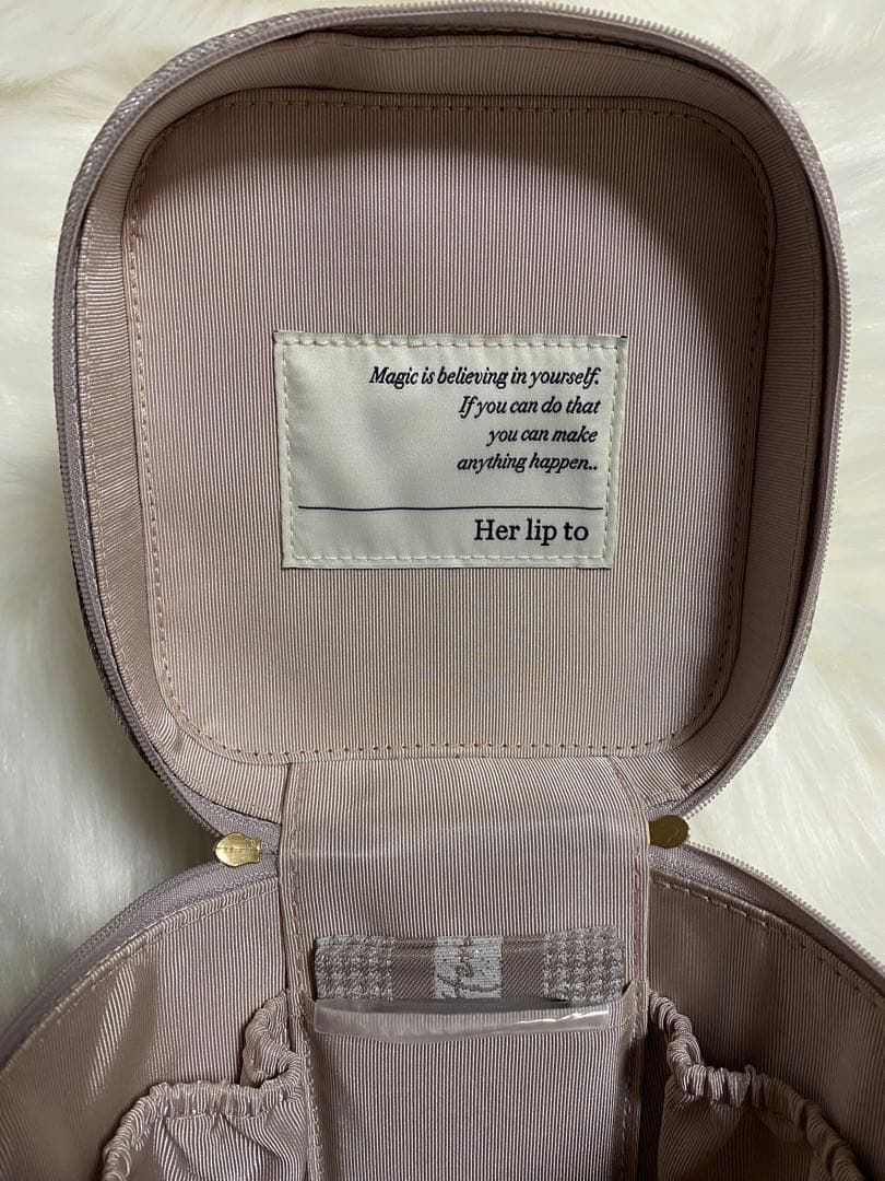 バッグ herlipto HLT Jacquard Vanity Bag pink