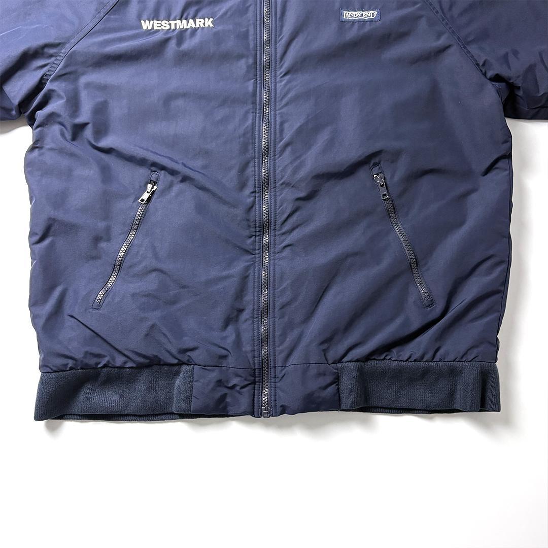 ランズエンド ウォームアップジャケット フリース M ネイビー 企業ロゴ