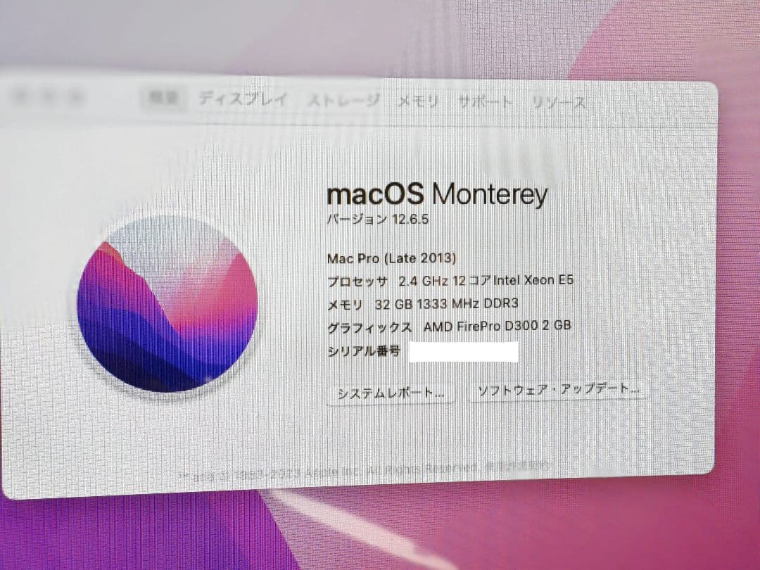 送料込みMac Pro 2013 12コア メモリ32GB SSD500GB