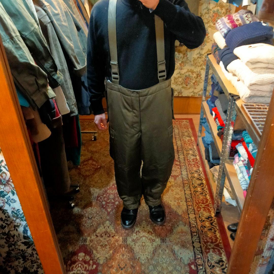 古着　オーストリア軍　オーバーオール　サスペンダー　中綿入り　ユーロ　80s