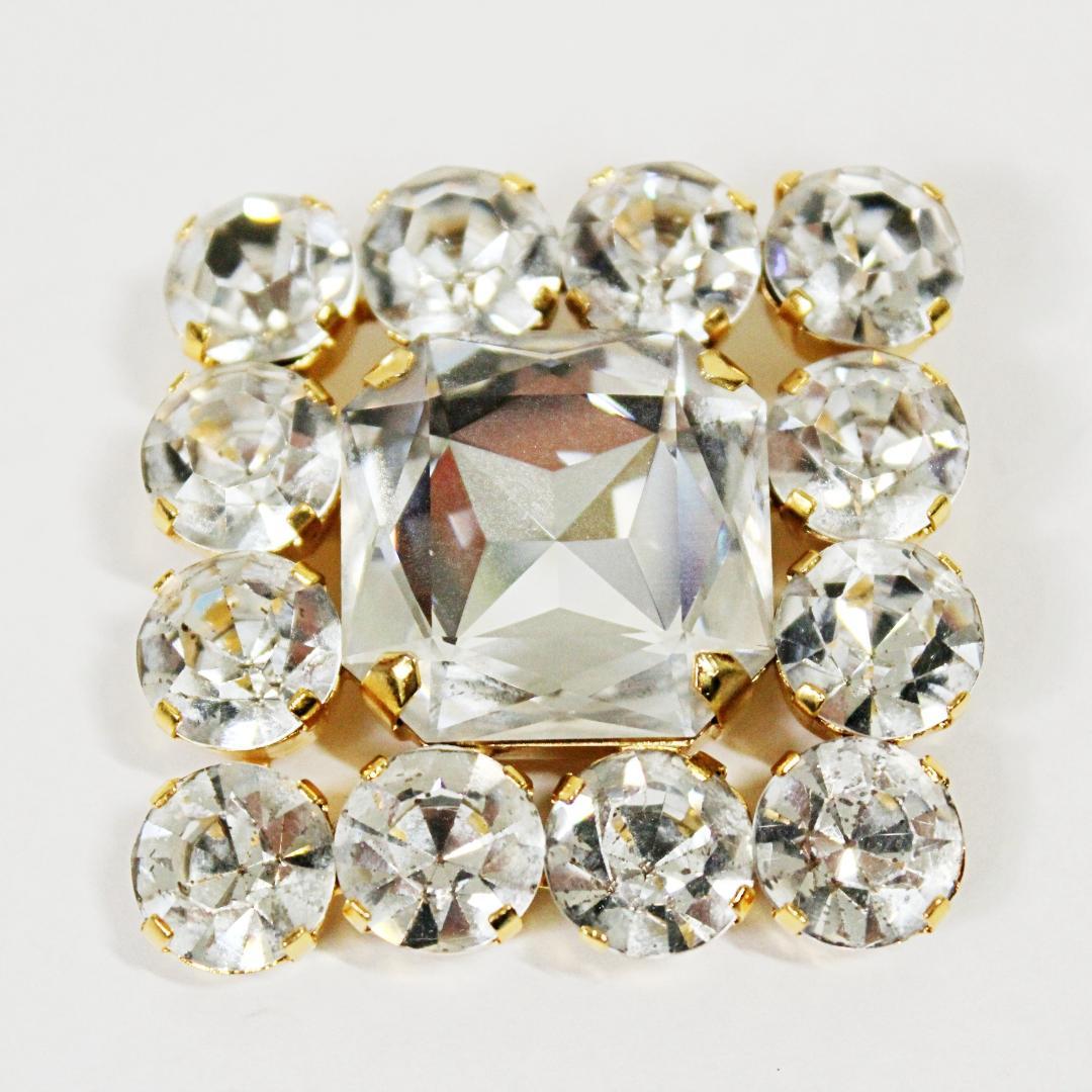 激レア 極美品 セリーヌ ピンブローチ ラインストーン ゴールド CELINE